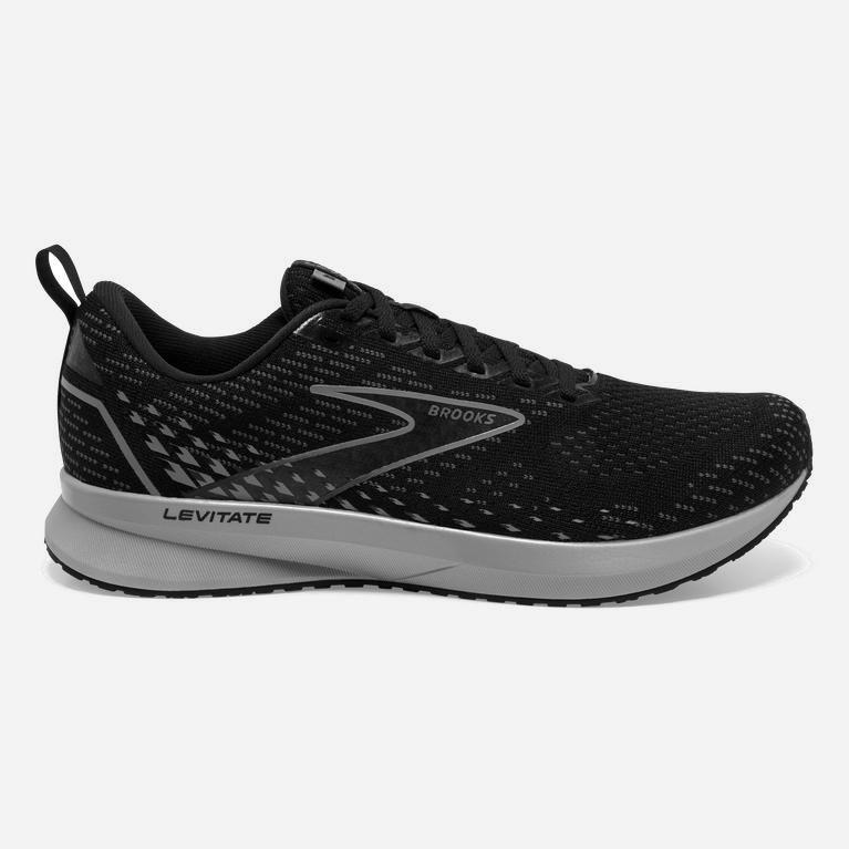 Brooks Men's Levitate 5 Road Running Shoes Singapore - Black/Ebony/Grey/Charcoal (63475-ZRCJ)